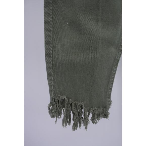 Free People Green Great Heights Distressed Skinny Crop Jeans Size 25 - Picture 4 of 10